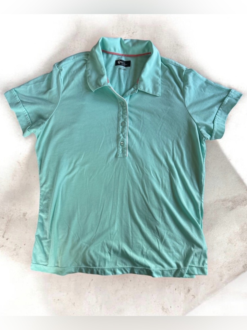 Gymshark Mint Green Short Sleeve Polo Shirt Size Large